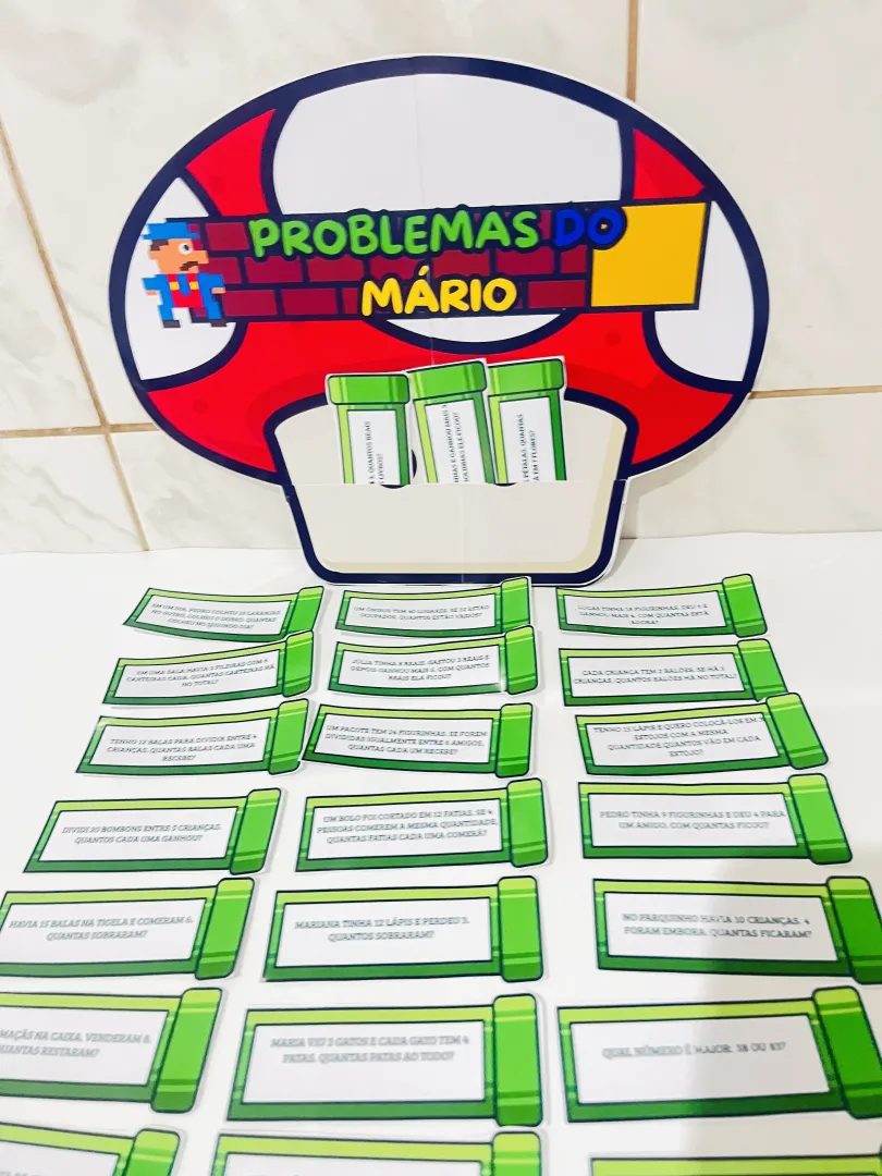  PROBLEMAS MATEMÁTICOS – TEMA MÁRIO + BOLSO COGUMELO — imagem 5