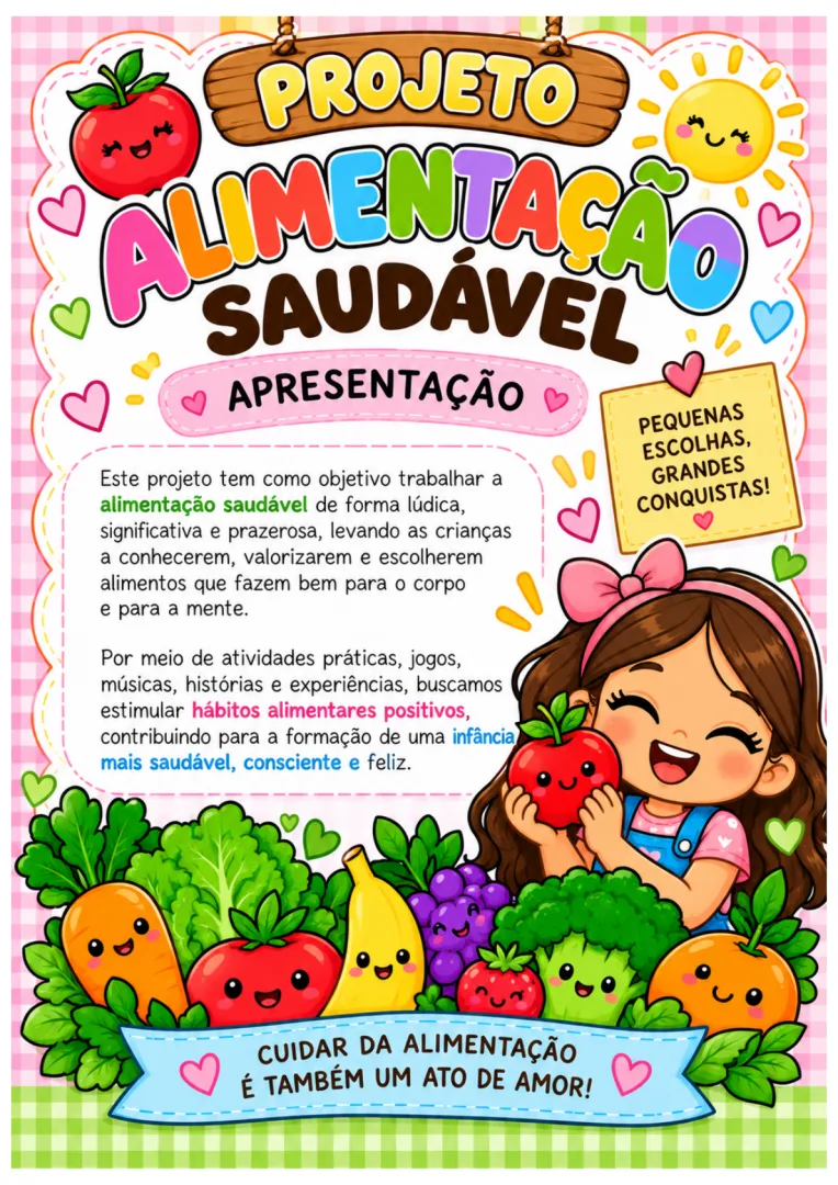 Projeto Alimentação Saudável para Educação Infantil e Ensino Fundamental Atividades e Jogos em PDF — imagem 4