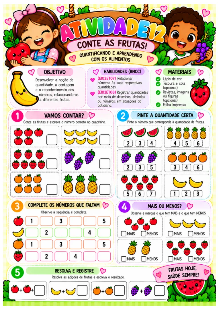 Projeto Alimentação Saudável para Educação Infantil e Ensino Fundamental Atividades e Jogos em PDF — imagem 2