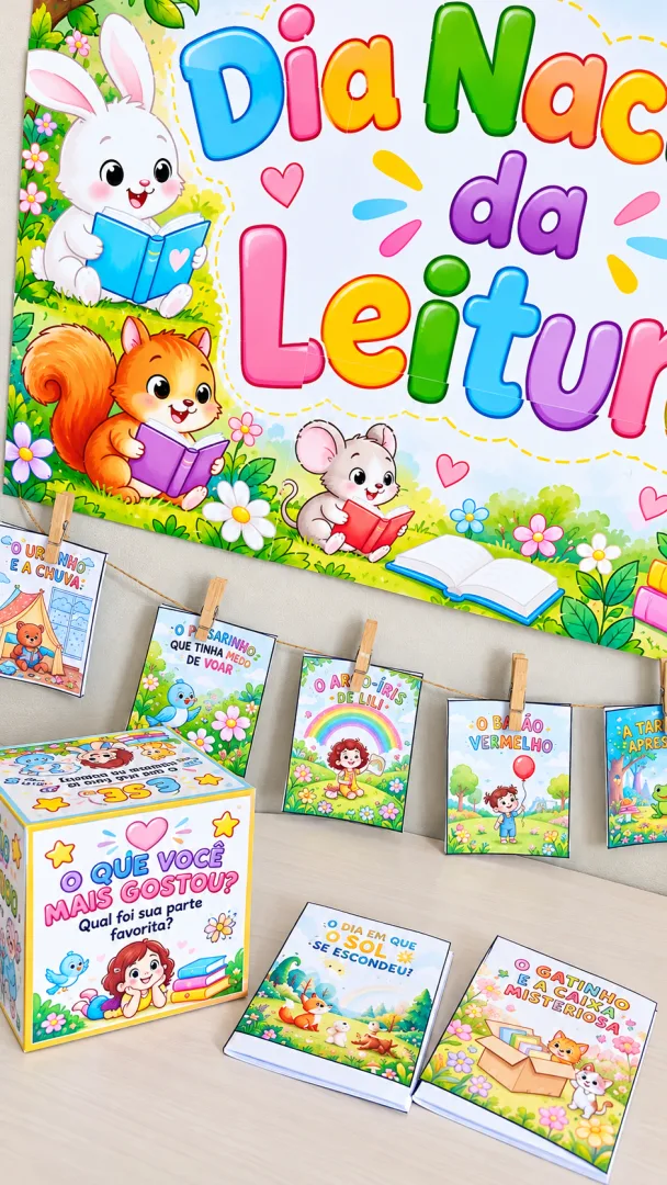 Projeto Dia Nacional da Leitura Escolar Painel PDF - Educação infantil — imagem 2