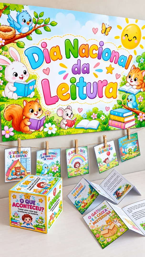 Projeto Dia Nacional da Leitura Escolar Painel PDF - Educação infantil — imagem 4