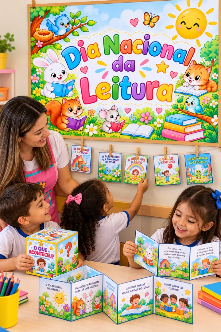 Projeto Dia Nacional da Leitura Escolar Painel PDF - Educação infantil — imagem 6