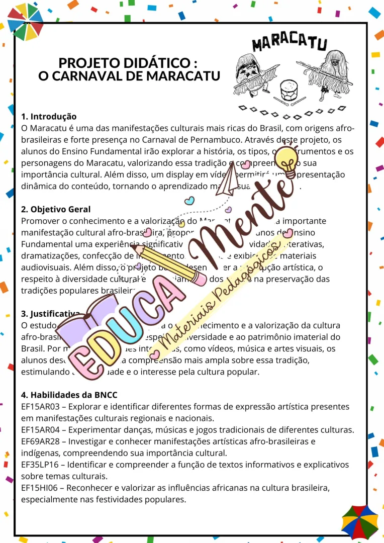 🎉 PROJETO DIDÁTICO: O CARNAVAL DE MARACATU! 🎭🥁 — imagem 2