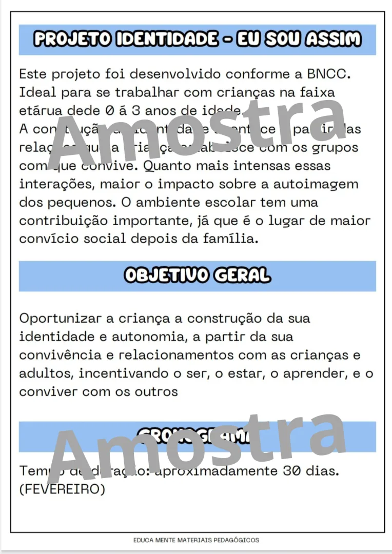 Projeto Pedagógico: Identidade - Quem eu sou — imagem 4