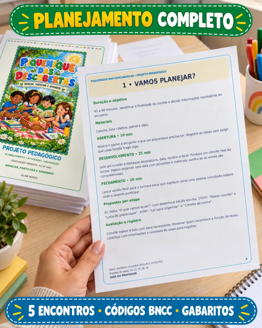 Projeto Piquenique das Descobertas BNCC - Educação infantil PDF — imagem 2