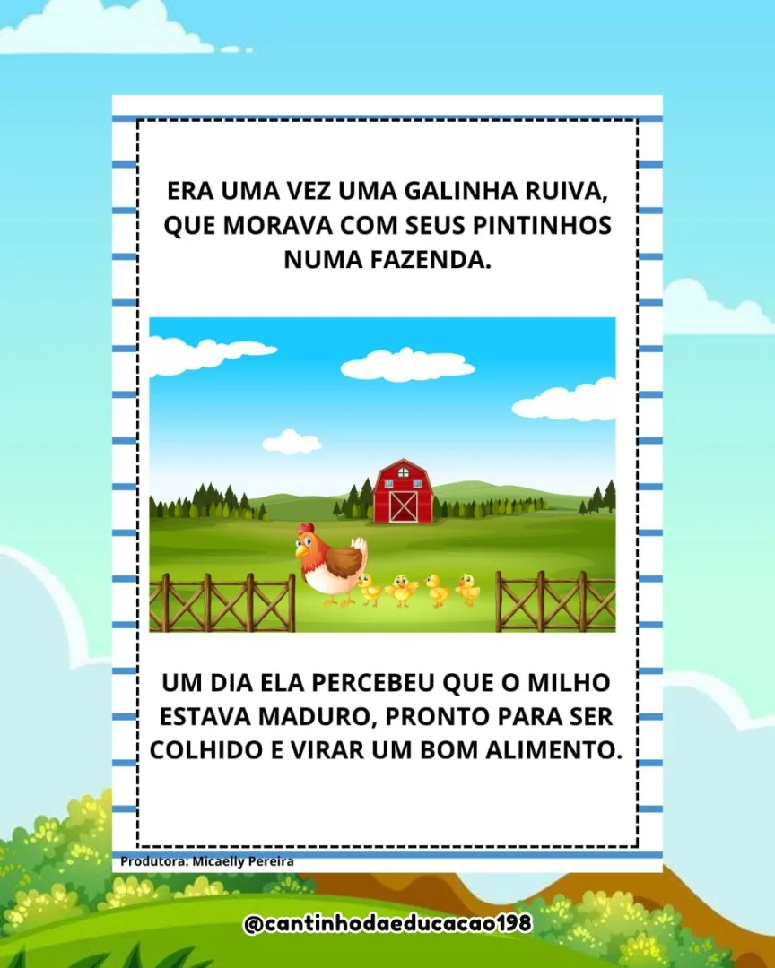 Projeto Reescrita: A Galinha Ruiva - 27 Páginas - PDF — imagem 2