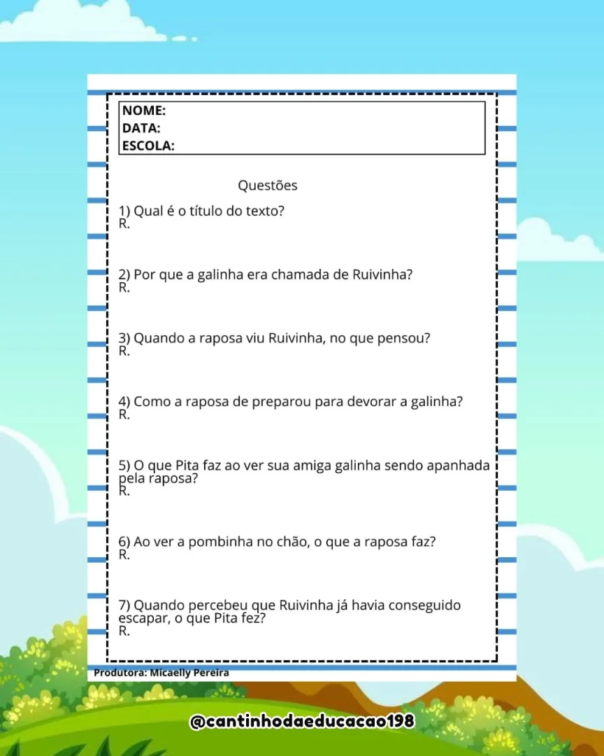 Projeto Reescrita: A Galinha Ruiva - 27 Páginas - PDF — imagem 5
