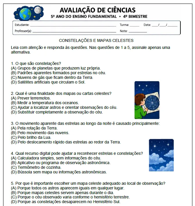 Provas de Ciências 5º Ano – 4º Bim. com gabarito em pdf — imagem 2