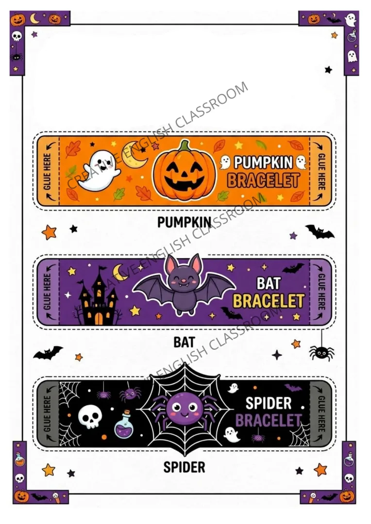 Pulseiras de Halloween – Arquivo Digital PDF 1º a 5º ano — imagem 2