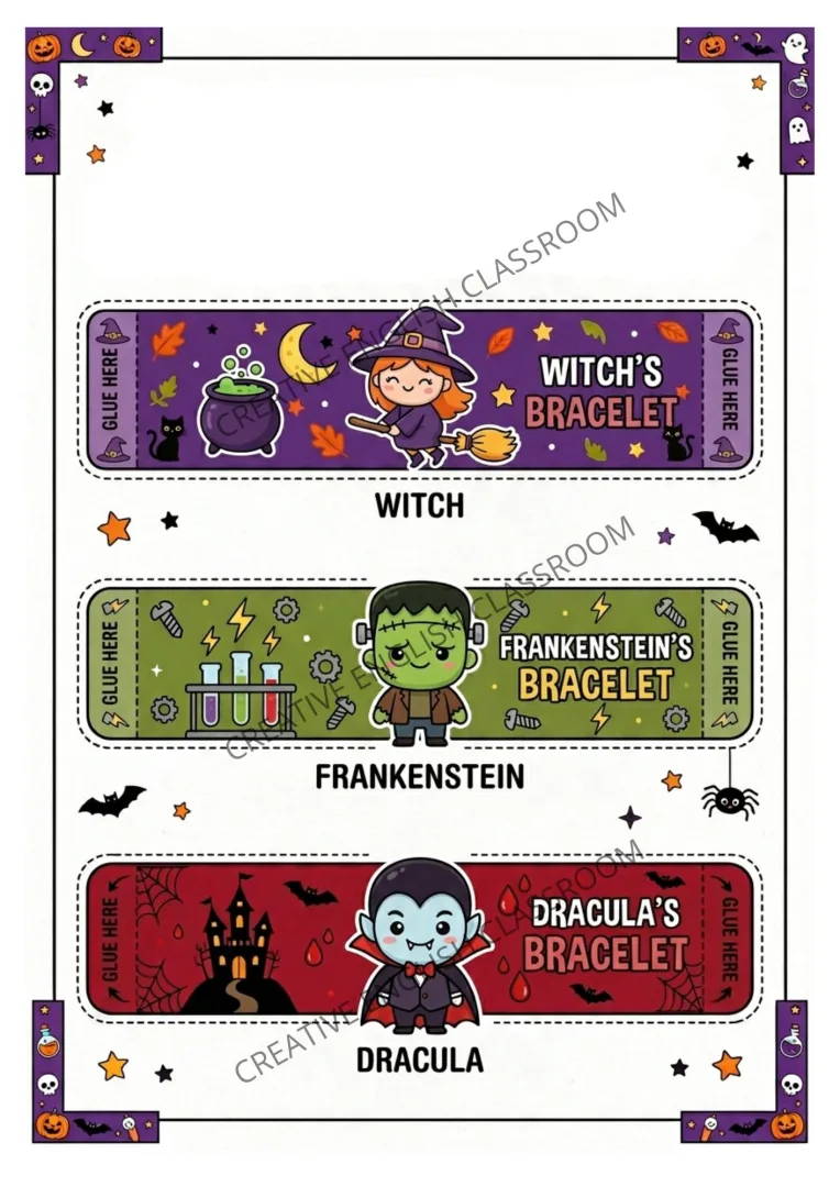 Pulseiras de Halloween – Arquivo Digital PDF 1º a 5º ano — imagem 3