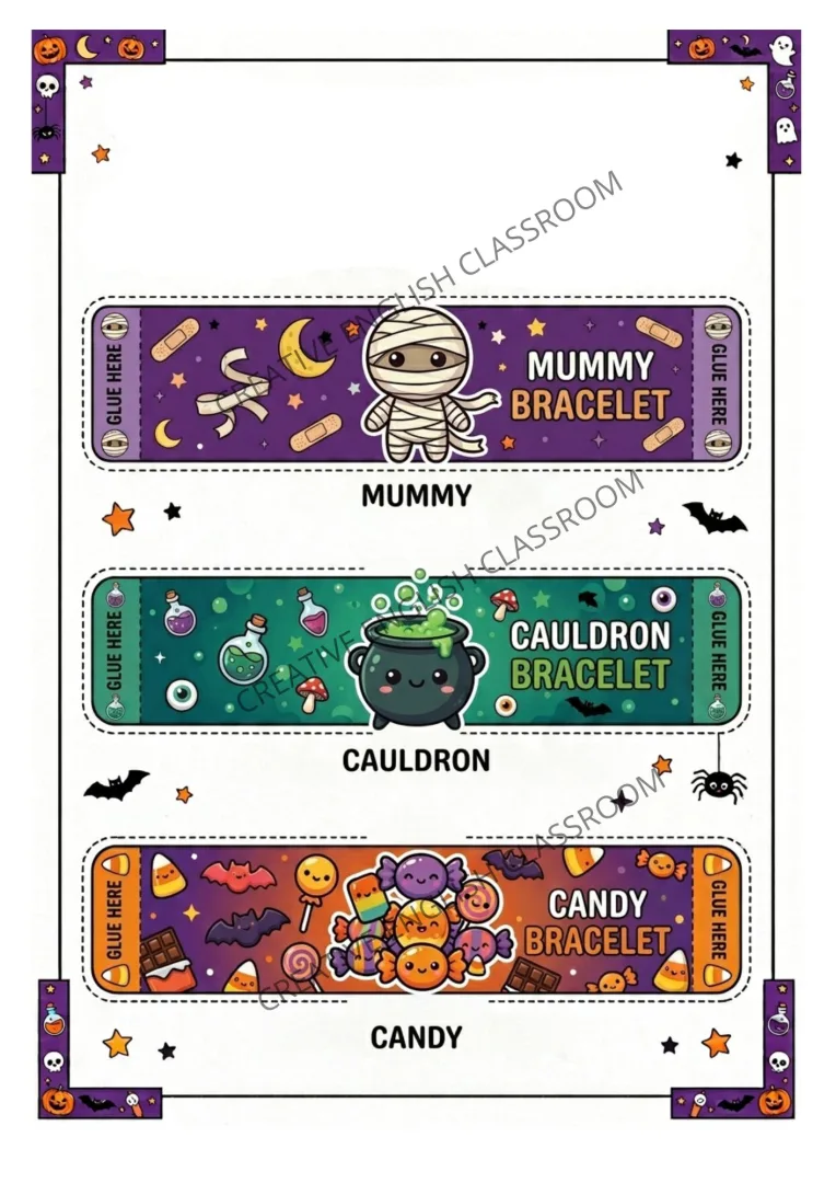 Pulseiras de Halloween – Arquivo Digital PDF 1º a 5º ano — imagem 5