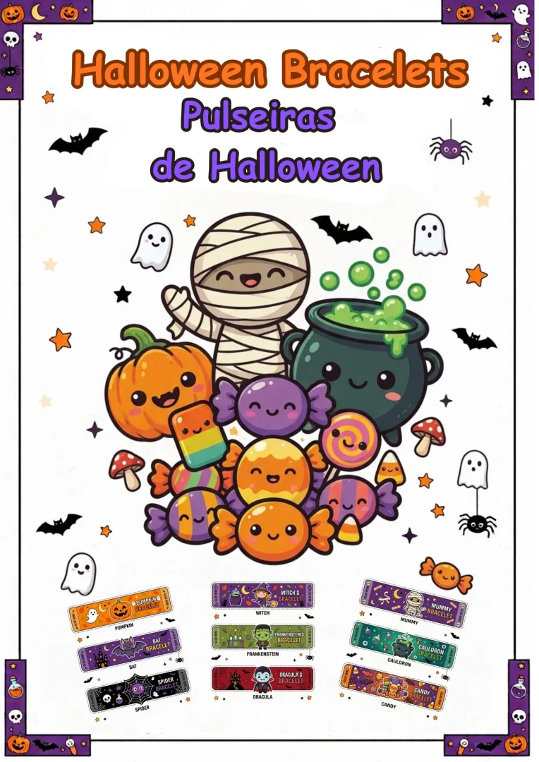 Pulseiras de Halloween – Arquivo Digital PDF 1º a 5º ano — imagem 6