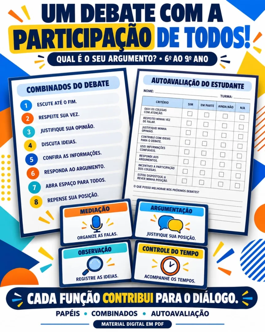 💬 QUAL É O SEU ARGUMENTO? 💬  📚 KIT INDICADO PARA TURMAS DO 6º AO 9º ANO!  TRANSFORME SUA SALA DE AULA EM UM ESPAÇO DE — imagem 6