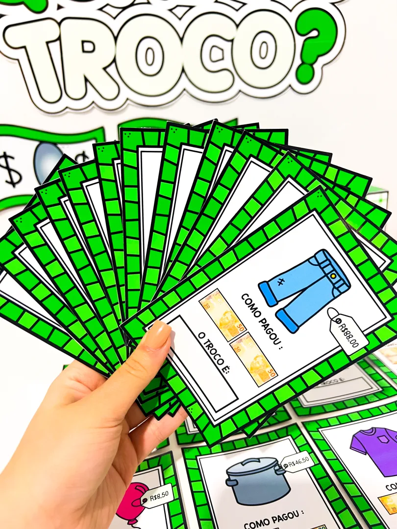 Qual É o Troco? - Jogo de Sistema Monetário com 20 Fichas em PDF — imagem 4