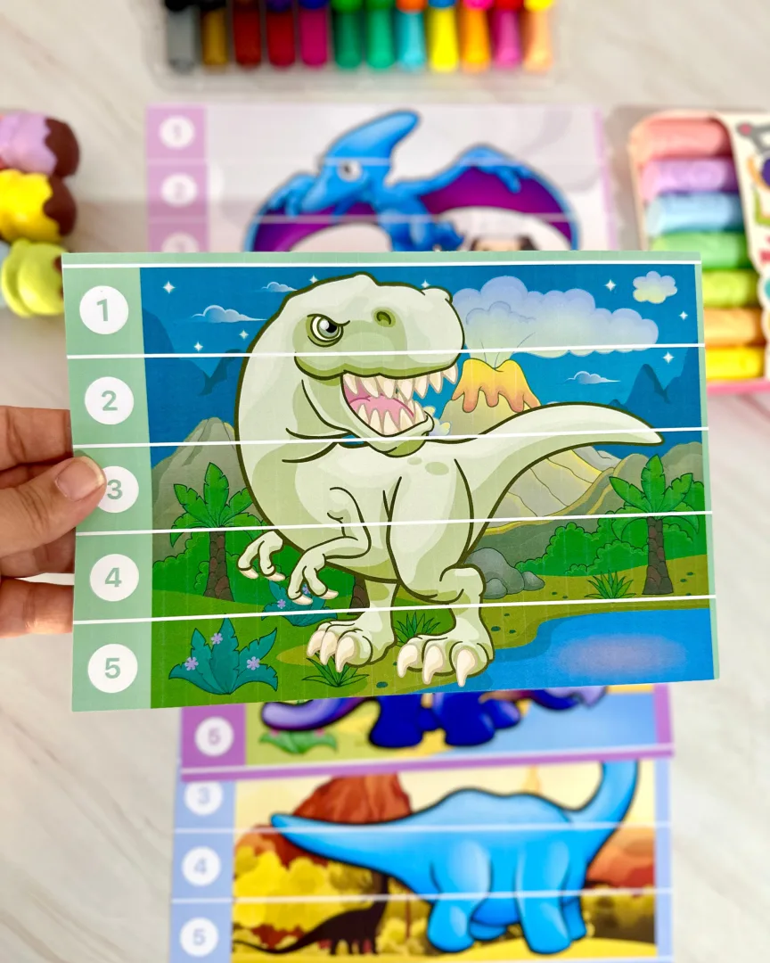 Quebra-Cabeça Dinossauro PDF – Atividade Educativa para Educação Especial e Desenvolvimento Infantil — imagem 3
