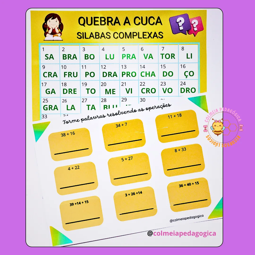 Quebra-Cuca das Sílabas Simples e Complexas — imagem 2