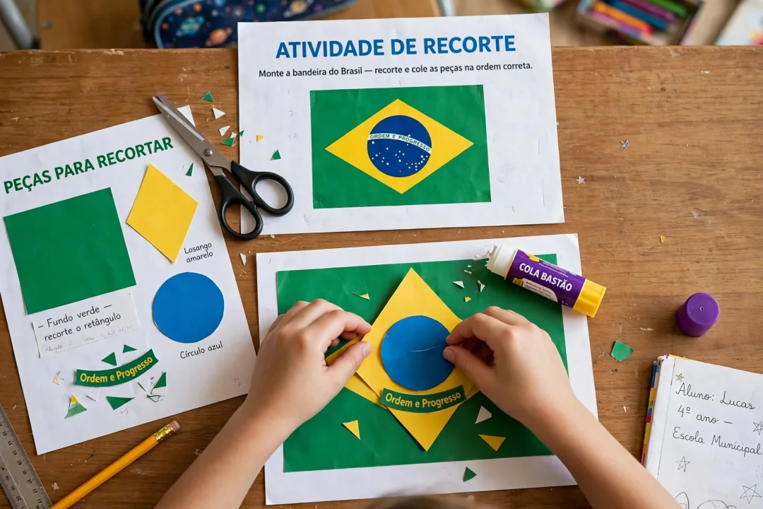 Atividade Recorte e Cole - Independência - Educação Infantil - Ensino Fundamental  — imagem 2
