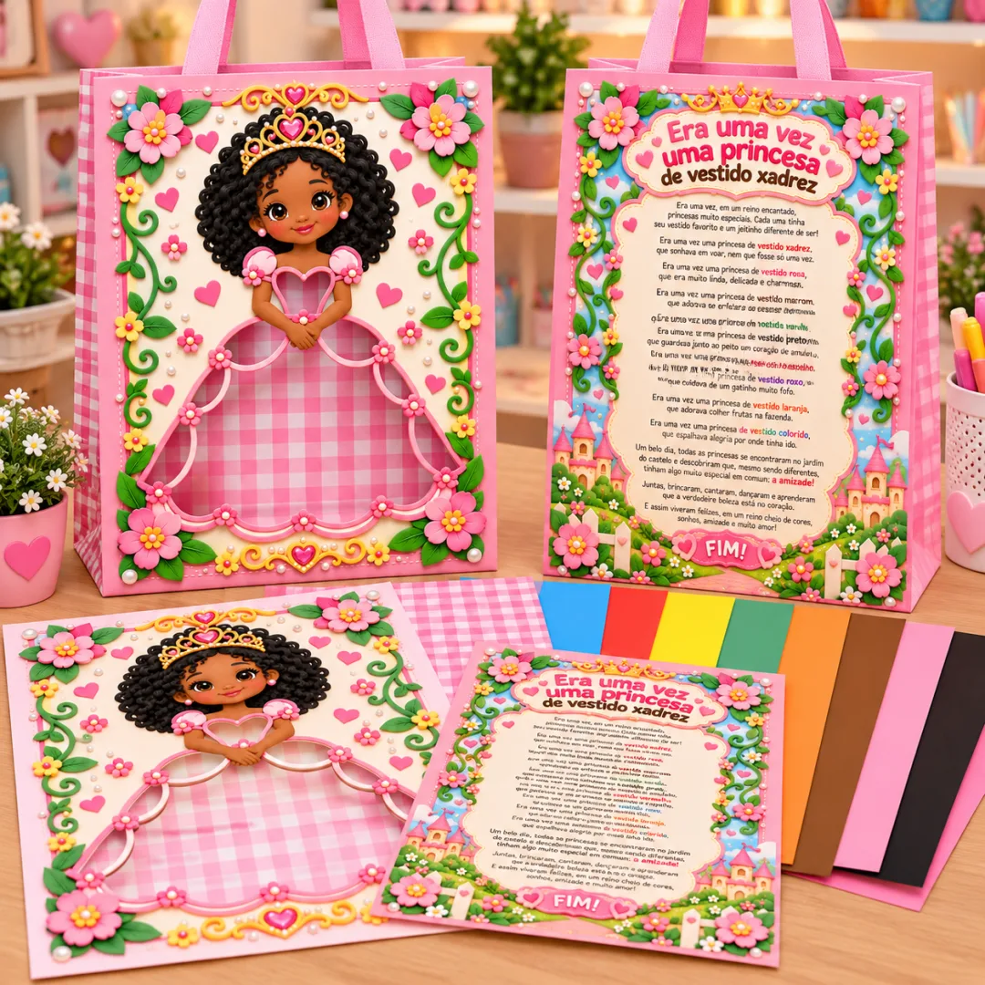 Sacola A Princesa do Vestido Xadrez - Educação Infantil - Arquivo Digital — imagem 3