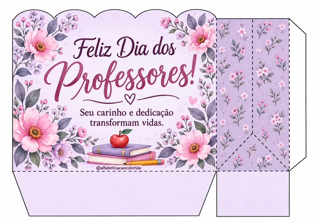 Sacola Dia dos Professores Floral Lilás | PDF — imagem 2