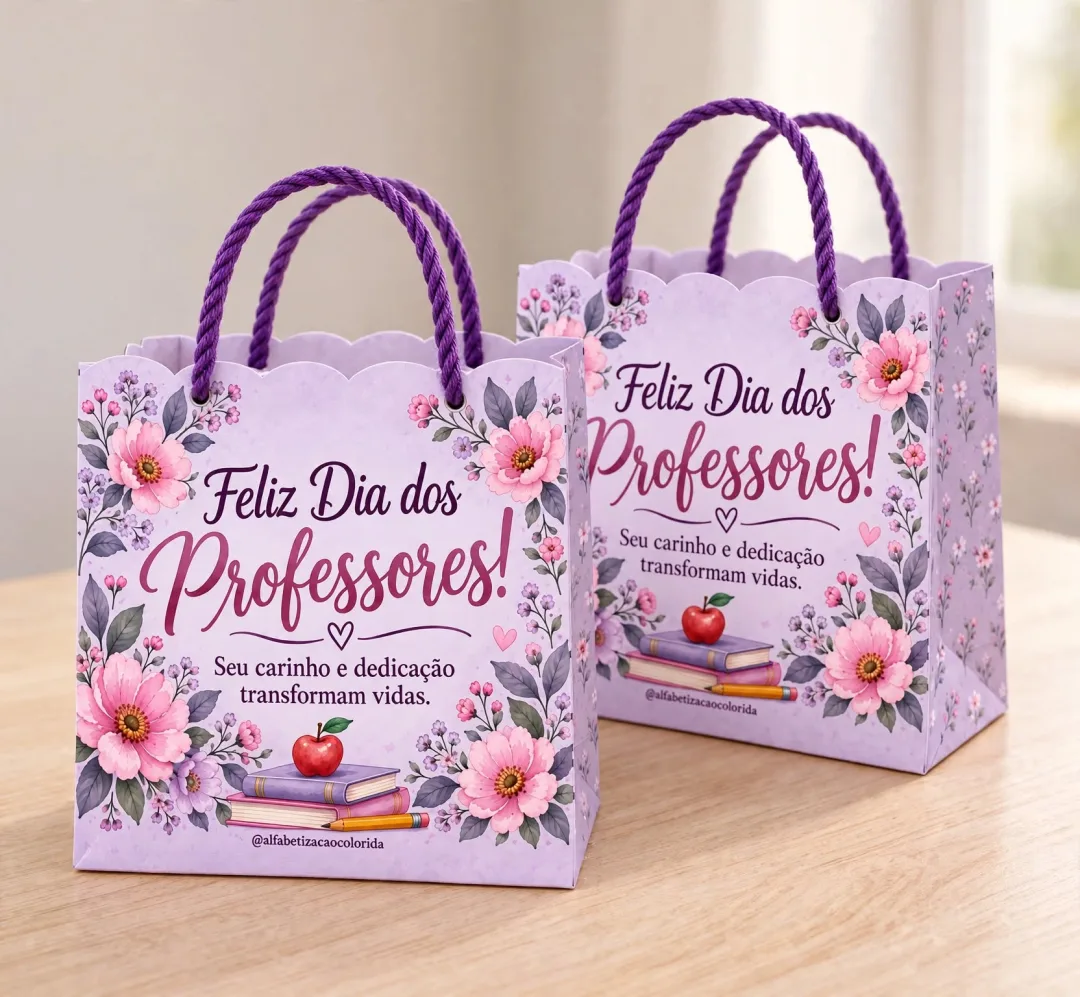 Sacola Dia dos Professores Floral Lilás | PDF — imagem 5