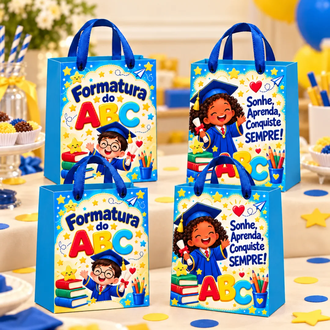 Sacolas de Formatura do ABC da Alfabetização Colorida em PDF  — imagem 4