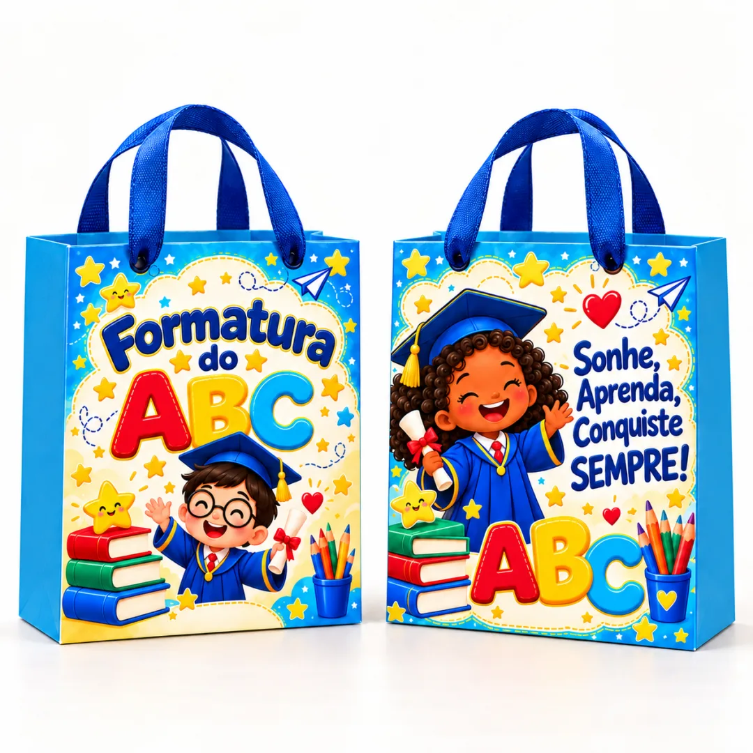 Sacolas de Formatura do ABC da Alfabetização Colorida em PDF  — imagem 5