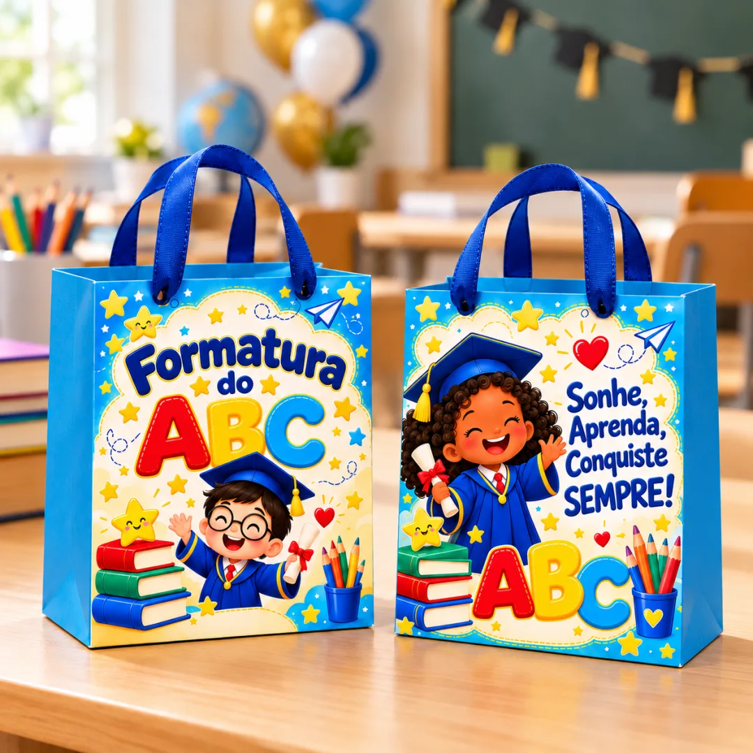 Sacolas de Formatura do ABC da Alfabetização Colorida em PDF  — imagem 6