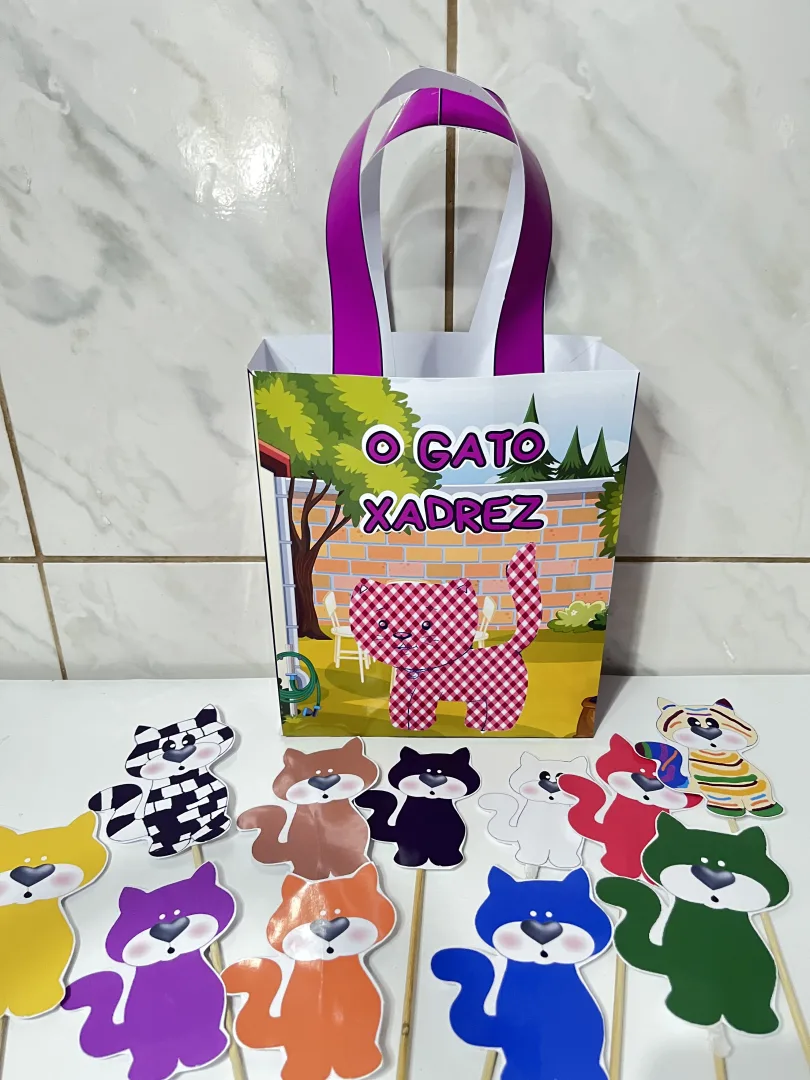 🐱🎭 SACOLINHA TEATRAL GATO XADREZ – UMA HISTÓRIA QUE GANHA VIDA! ✨ — imagem 2