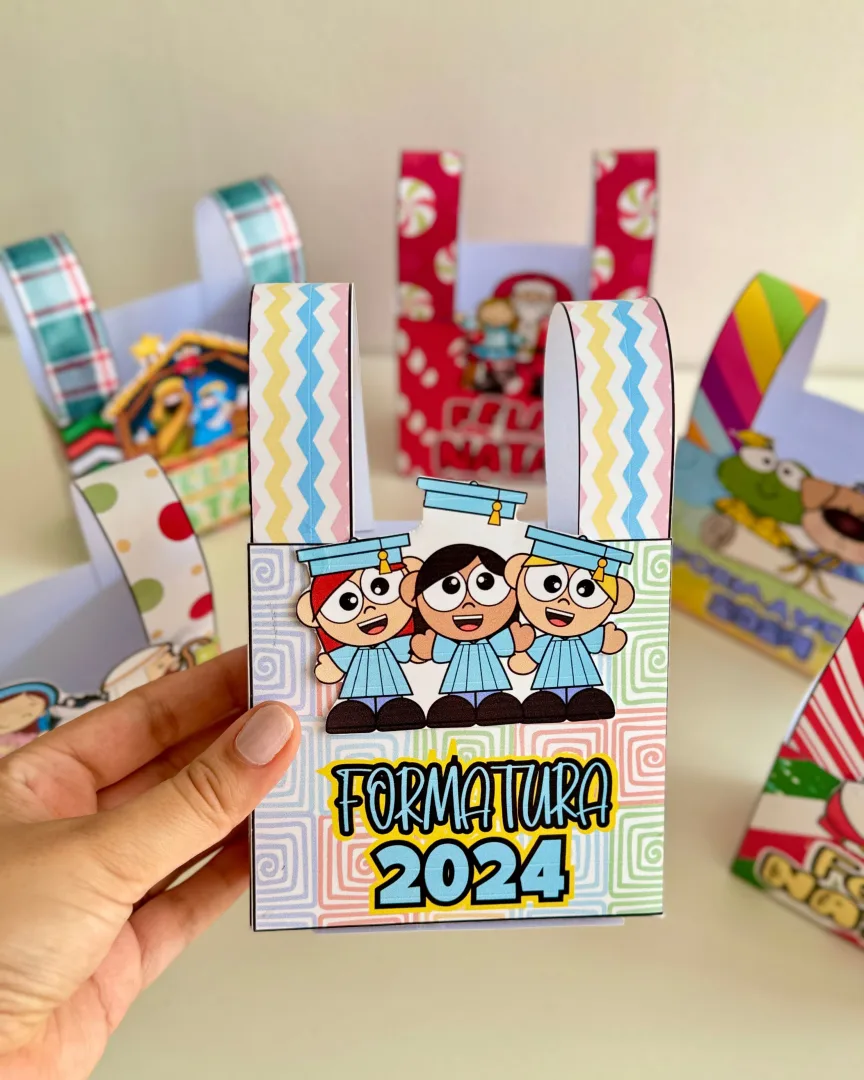 Sacolinhas de Natal e Formatura — 6 Modelos de Lembrancinhas em PDF — imagem 5