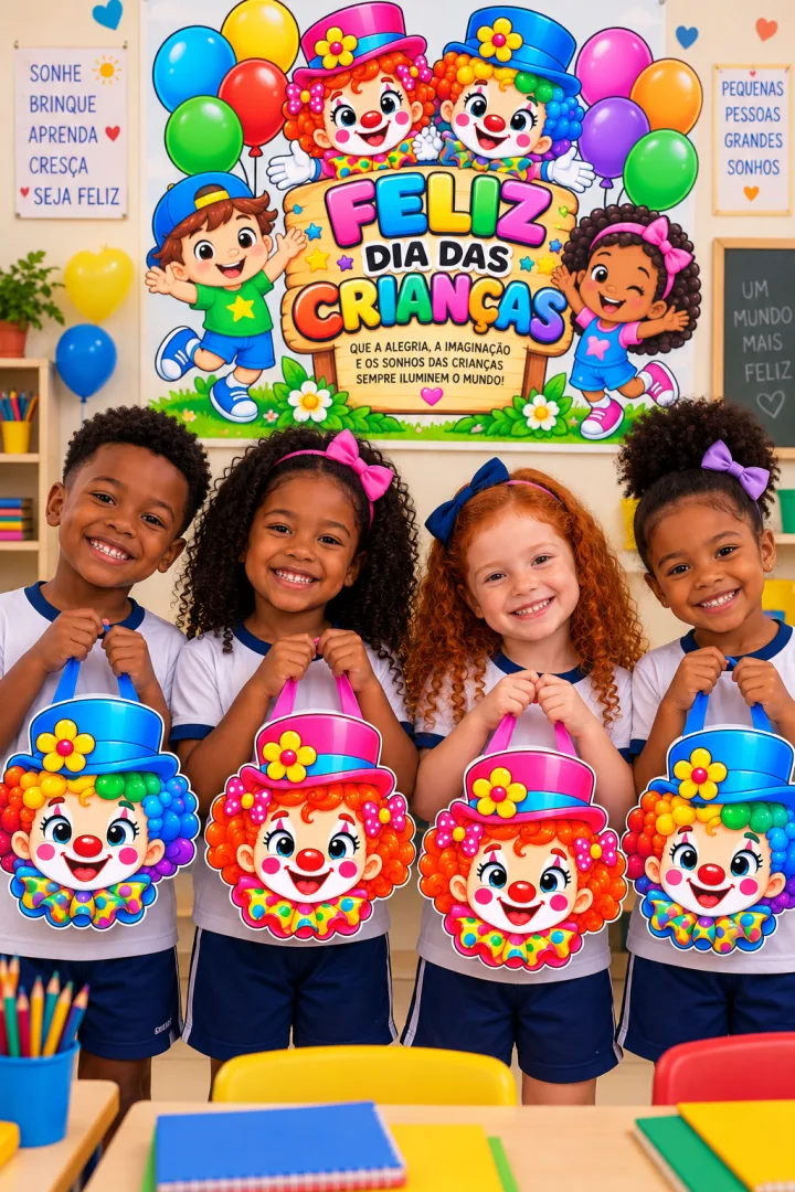 Sacolinhas Dia das Crianças - Palhacinhos + Painel - PDF — imagem 2