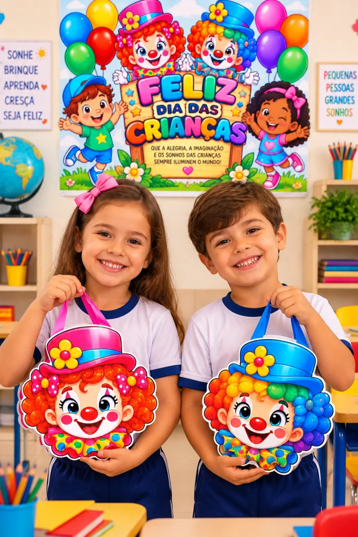 Sacolinhas Dia das Crianças - Palhacinhos + Painel - PDF — imagem 3