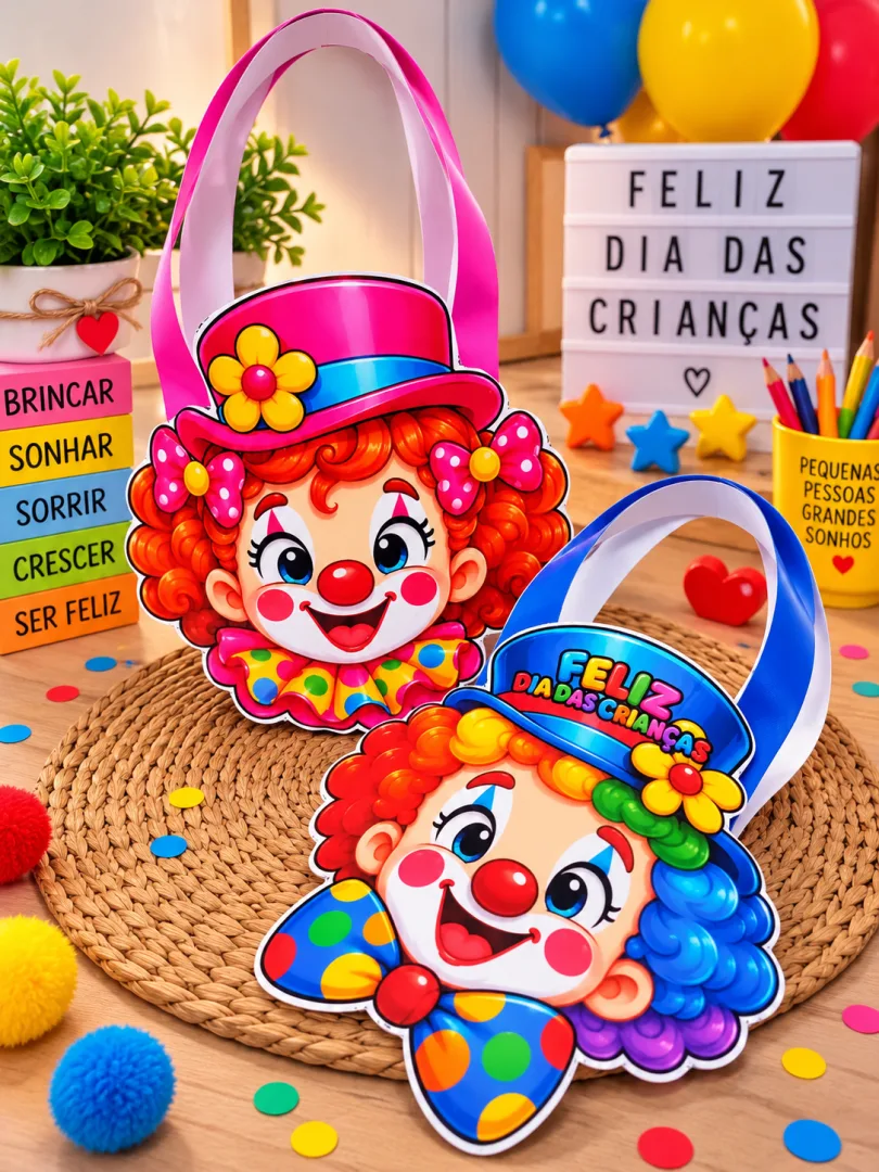 Sacolinhas Dia das Crianças - Palhacinhos + Painel - PDF — imagem 4