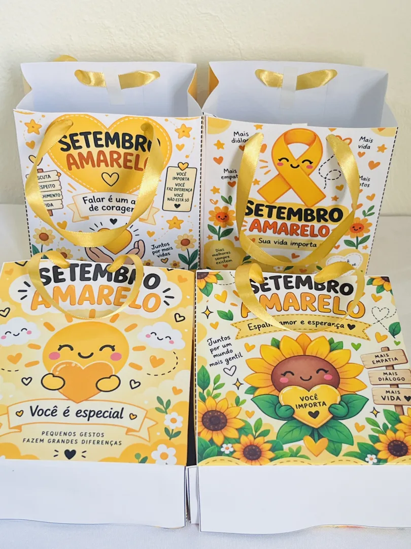 💛 SACOLINHAS SETEMBRO AMARELO – UM MIMO CHEIO DE CARINHO, ACOLHIMENTO E ESPERANÇA! 💛🌻 💰6,00 Transforme o Setembro Am — imagem 4