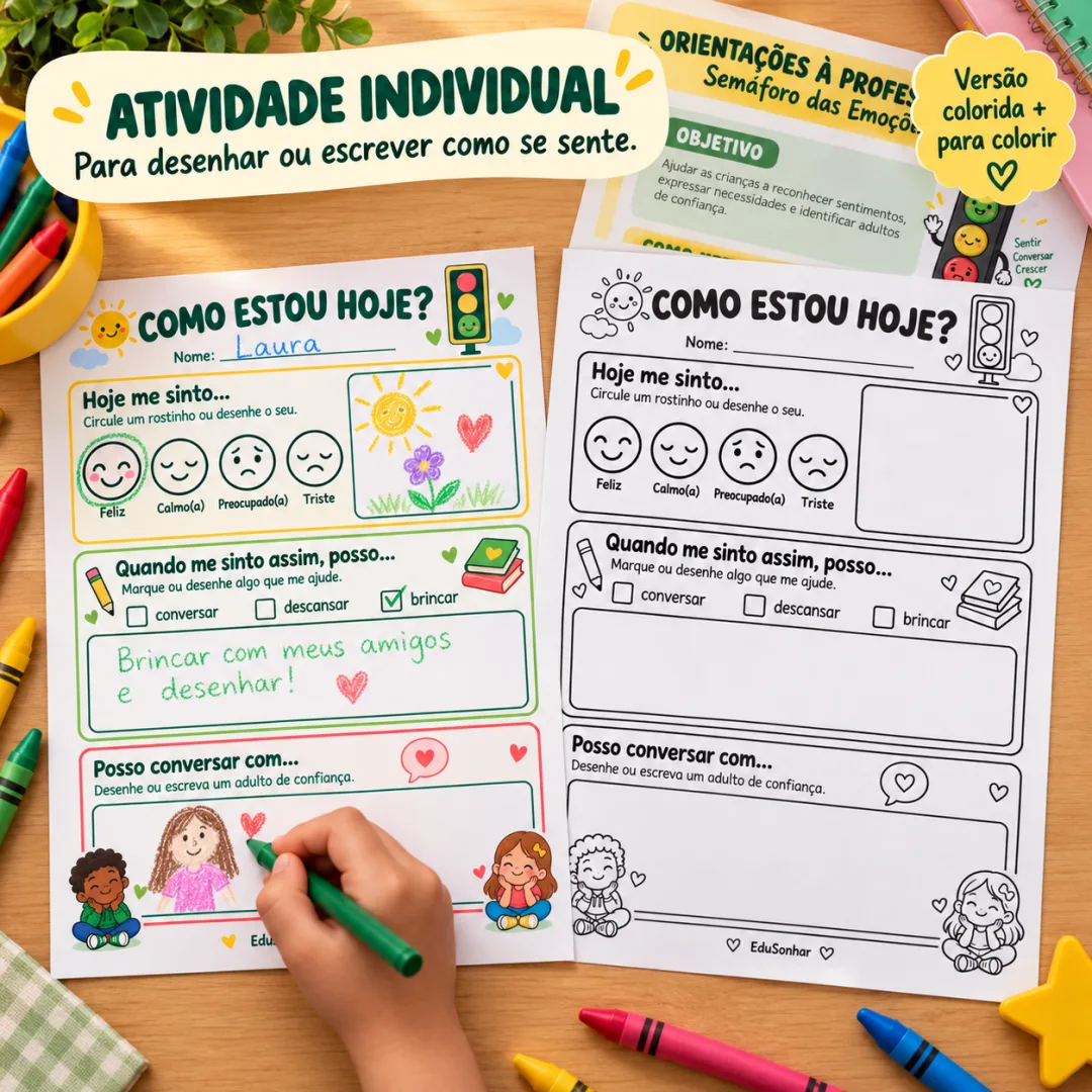 Semáforo das Emoções – Setembro Amarelo PDF - Ed. Infantil e EFI — imagem 4