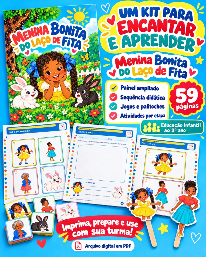 Sequência didática Menina bonita do laço de fita Com o kit pedagógico Menina Bonita do Laço de Fita, transforme a leitur — imagem 3