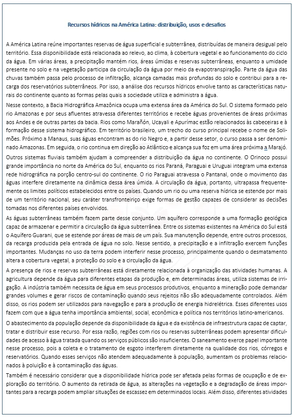 Sequência didatica - Recursos hídricos na América Latina: distribuição, usos e desafios — imagem 4