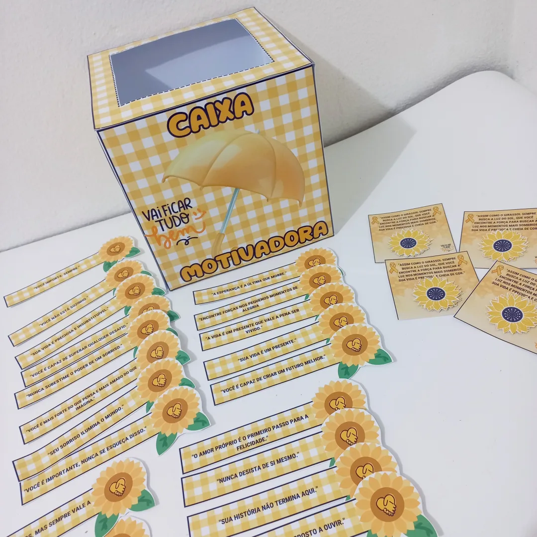 Kit setembro amarelo 💛 - painel+ caixa com mensagens motivadoras — imagem 2