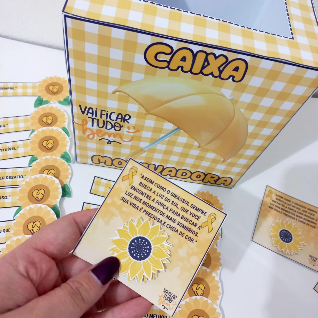 Kit setembro amarelo 💛 - painel+ caixa com mensagens motivadoras — imagem 3