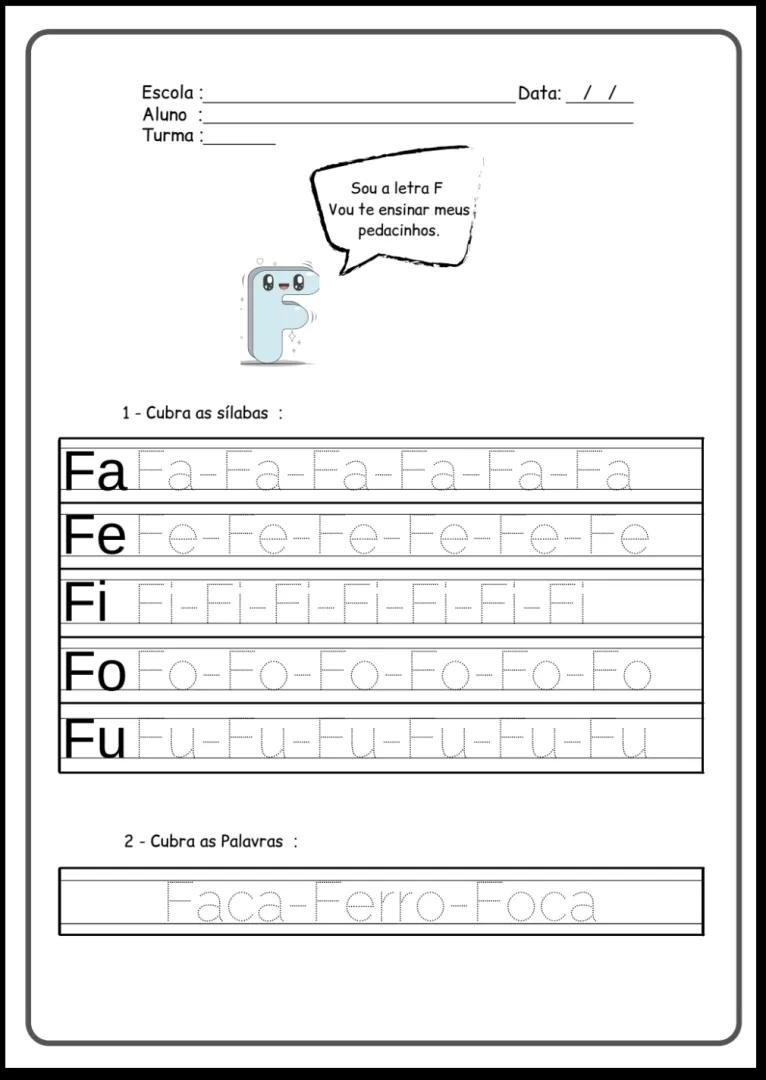 Caderno de Sílabas - 1º Ano - Língua Portuguesa - PDF — imagem 4