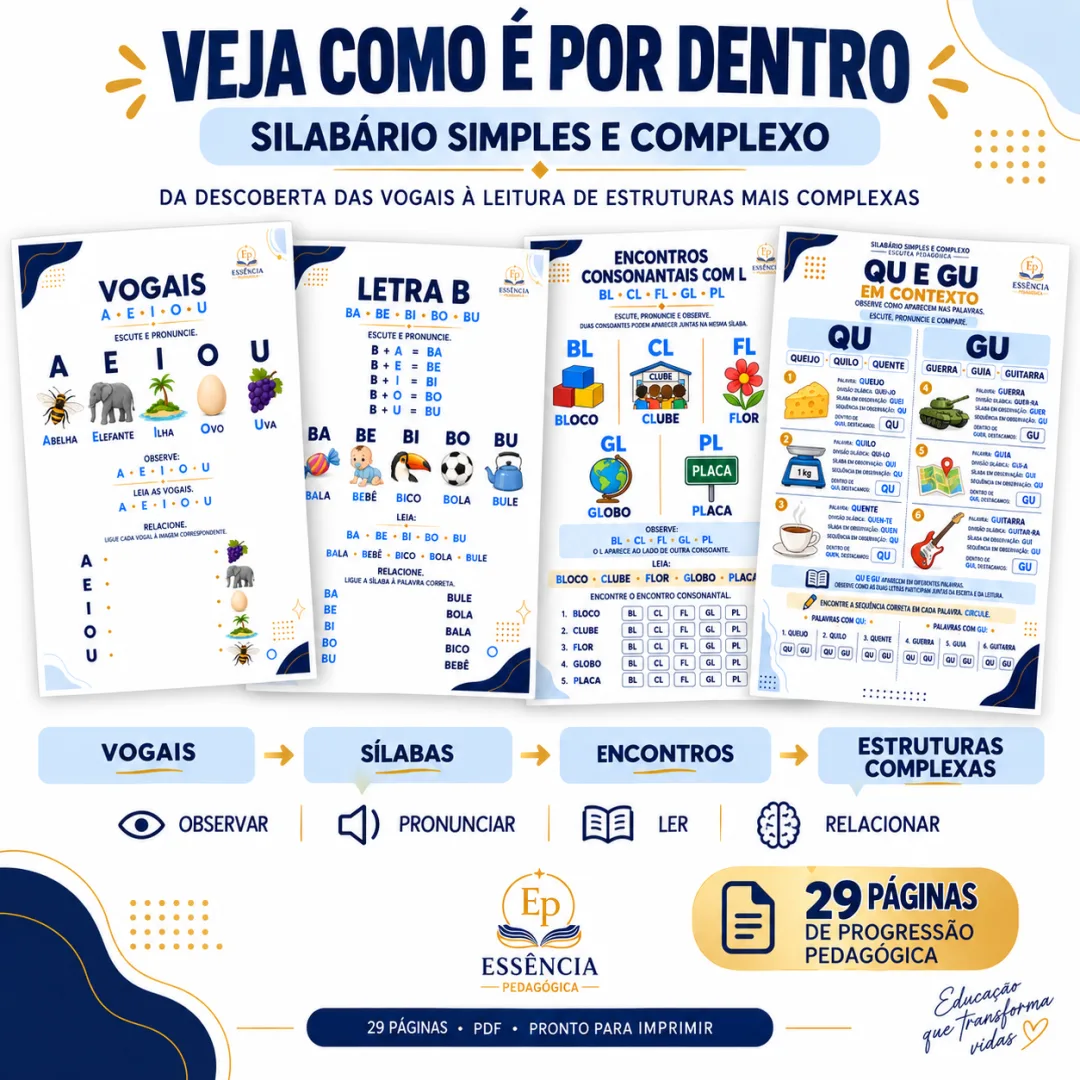 Silabário Simples e Complexo – 1º e 2º Ano – PDF — imagem 3