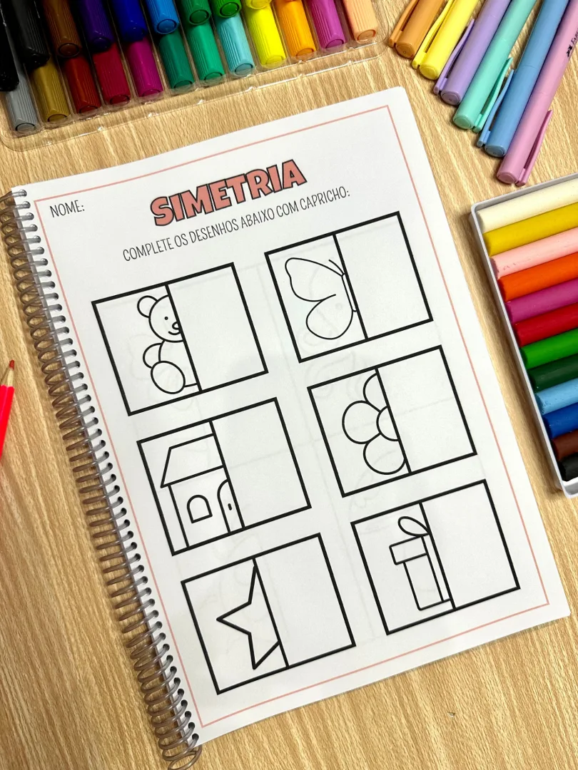 Apostila de Simetria PDF - Atividades de Percepção Visual, Coordenação Motora e Raciocínio Lógico Infantil — imagem 2