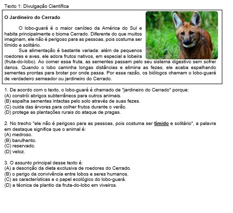 Simulado de Língua Portuguesa 5º Ano SARESP PDF - 24 Questões — imagem 2