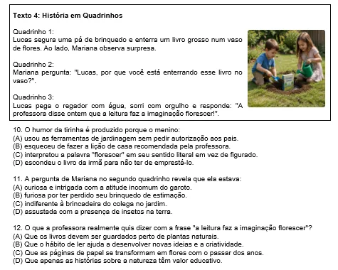 Simulado de Língua Portuguesa 5º Ano SARESP PDF - 24 Questões — imagem 4