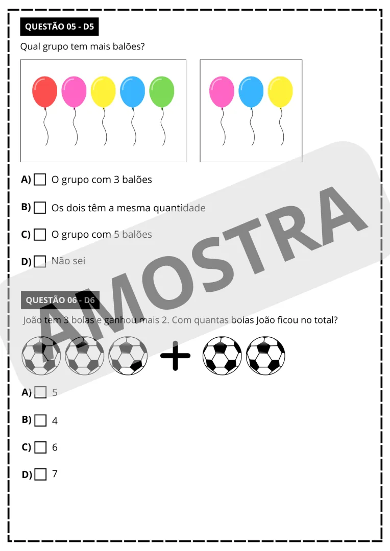 SIMULADO SAEB 1° ANO - PORTUGUÊS E MATEMÁTICA 👩🏻‍🏫 — imagem 4