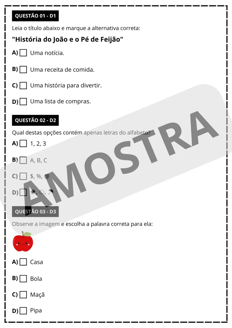 SIMULADO SAEB 1° ANO - PORTUGUÊS E MATEMÁTICA 👩🏻‍🏫 — imagem 5