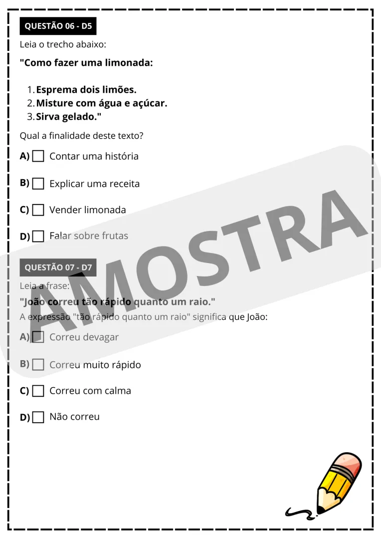 SIMULADO SAEB 4° ANO - PORTUGUÊS E MATEMÁTICA 👩🏻‍🏫 — imagem 3