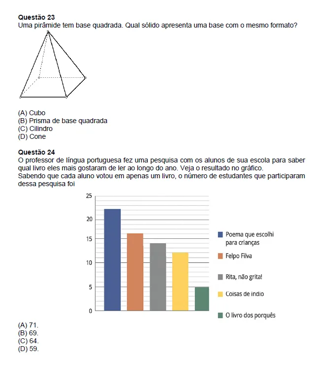 Simulado SARESP de Matemática 5º Ano em Pdf — imagem 4