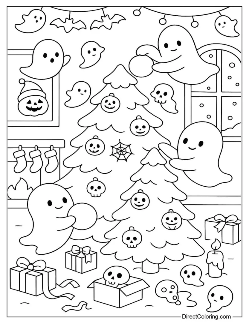 Spooky Christmas, livro de colorir mais fofo e assustador que você já viu.  — imagem 2