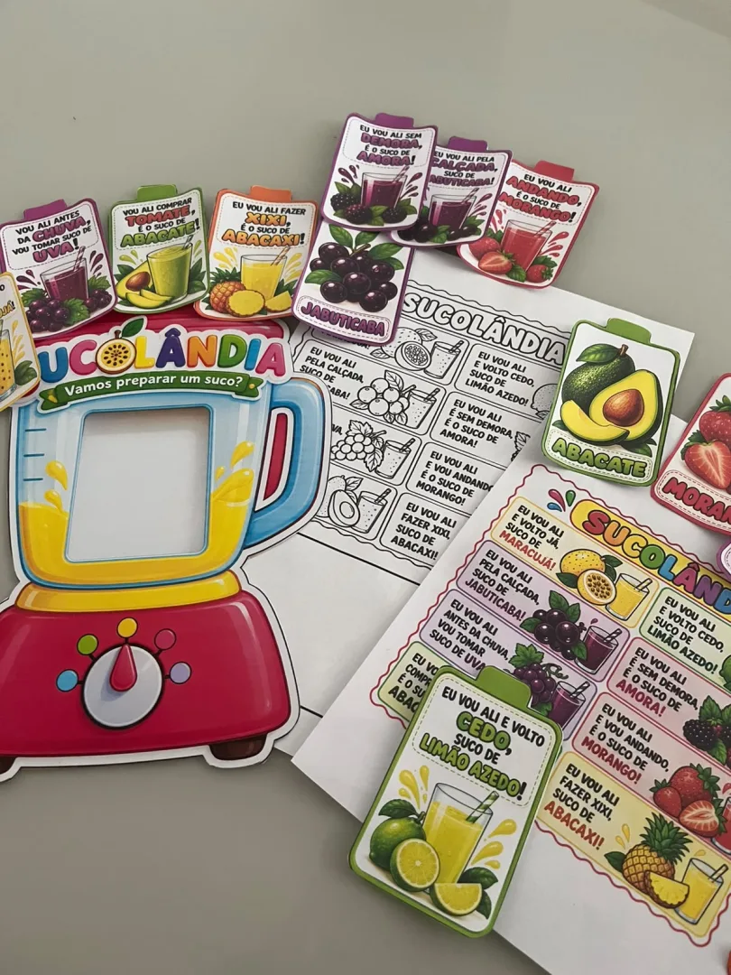 Sucolândia: Vamos Preparar Um Suco? Atividade Lúdica de Alfabetização, Leitura e Associação de Palavras! em PDF — imagem 5