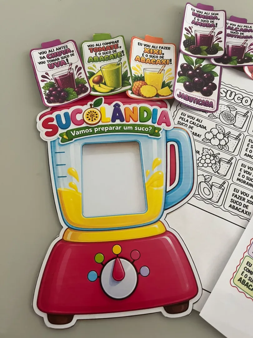 Sucolândia: Vamos Preparar Um Suco? Atividade Lúdica de Alfabetização, Leitura e Associação de Palavras! em PDF — imagem 3